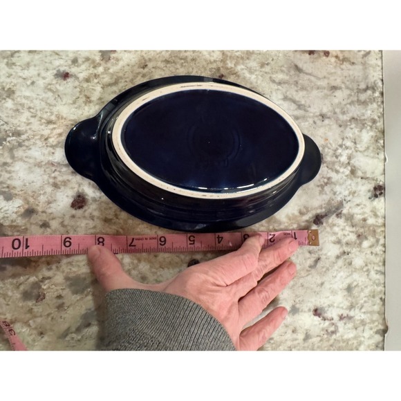 Fiesta Cobalt Blue Individual Oval Casserole Dish 9.25 Inch Ceramic Baker - Picture 5 of 7